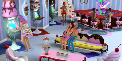 Sims having a party