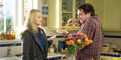 Laura Linney and Oliver Platt in the Kitchen