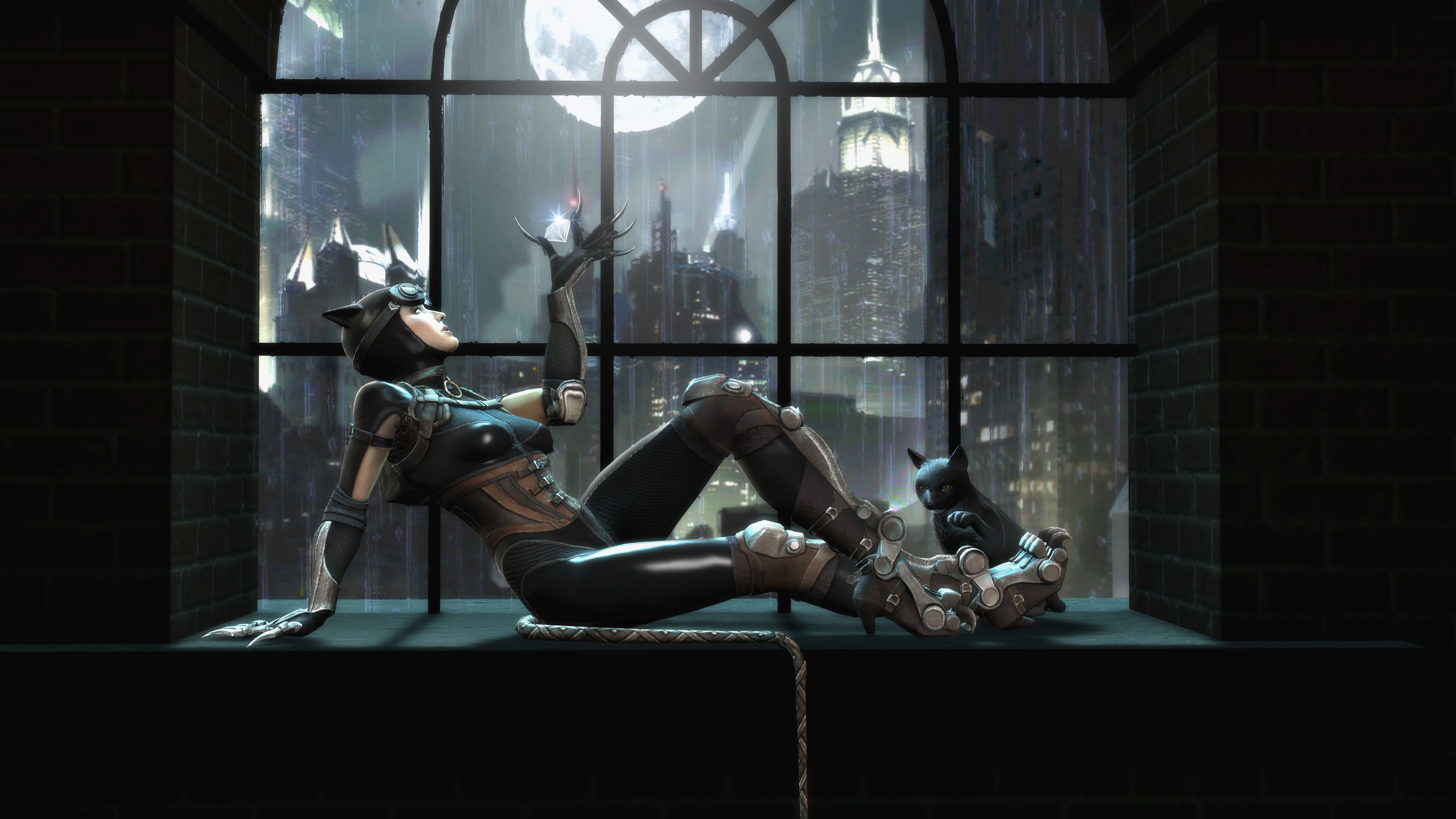 Catwoman by a window