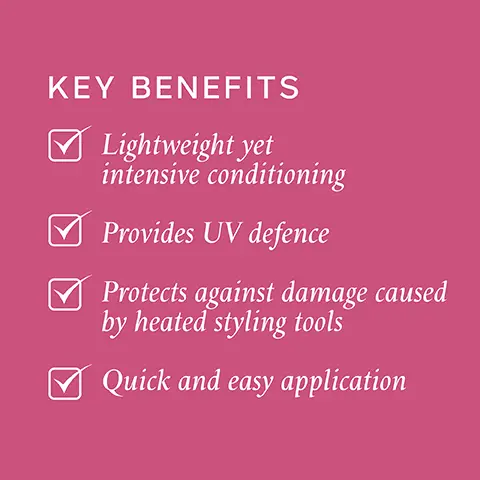 Image 1, KEY BENEFITS Lightweight yet intensive conditioning Provides UV defence Protects against damage caused by heated styling tools Quick and easy application Image 2, KEY INGREDIENTS HYDROLYZED ELASTIN: Helps strands stretch under tension SWEET ALMOND SEEDCAKE EXTRACT: Contains amino acids and proteins to strengthen and smooth PRO VITAMIN B5: Enhances the appearance and feel of hair, by increasing body, suppleness and sheen Image 3, ELASTICIZER PHILIP KINGSLEY ELASTICIZER KINGSLEV PHILIP DAILY DAMAGE DEFENCE SALY LEAVE-IN CONDITIONER DAILY DAMAGE DEFENCE