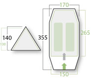 FieldCandy Tent Interior and Exterior Dimensions