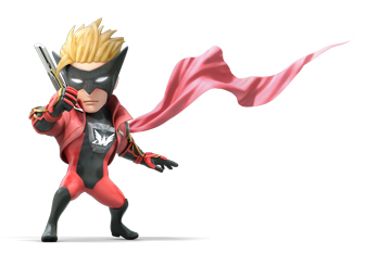 wonder red with cape flying