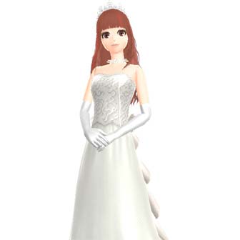 a girl wearing a wedding dress