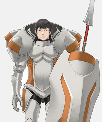knight with his sheild