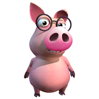 a pig wearing glasses