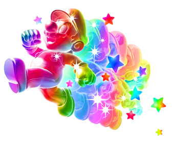 multiple multicoloured mario's running