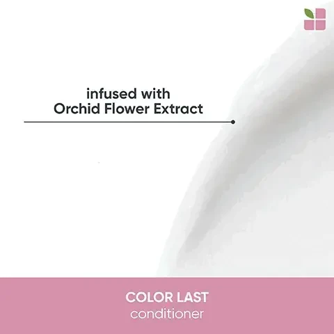 image 1, infused with Orchid Flower Extract COLOR LAST conditioner. image 2, colour last conditioner. vegan formula. cruelty free international. 39% recycled tube excluding cap. no animal derived ingredients.