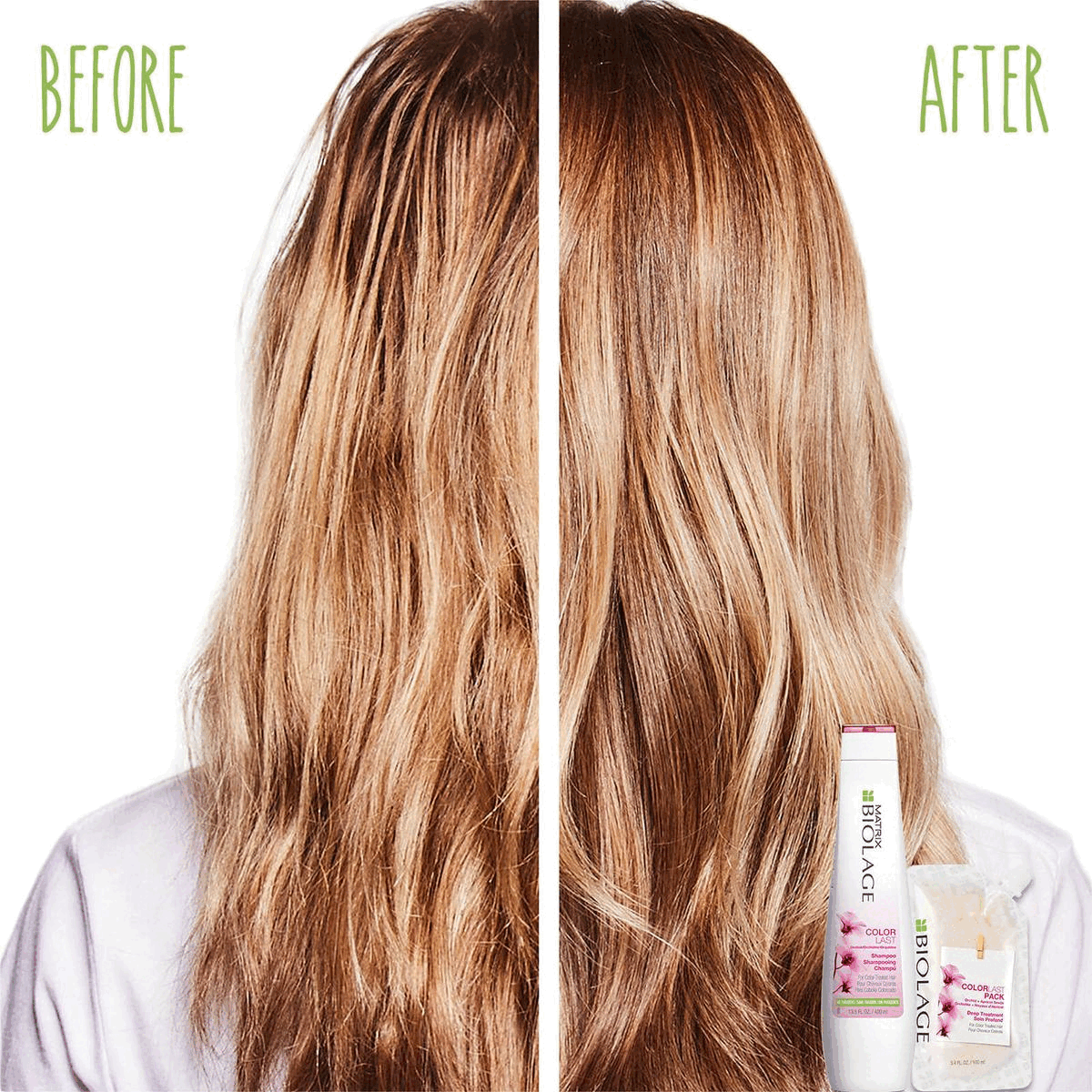 Before and after shot.Conditioner review. Conditioner Benefits. Colorlast deep treatment and colorlast conditioner