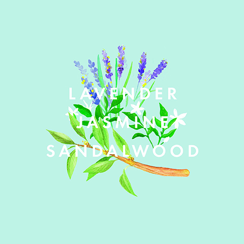 lavendar, jasmine and sandalwood.
