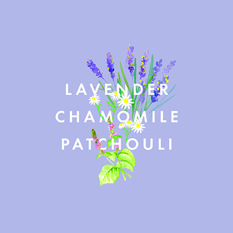 lavender, chamomile, patchouli.