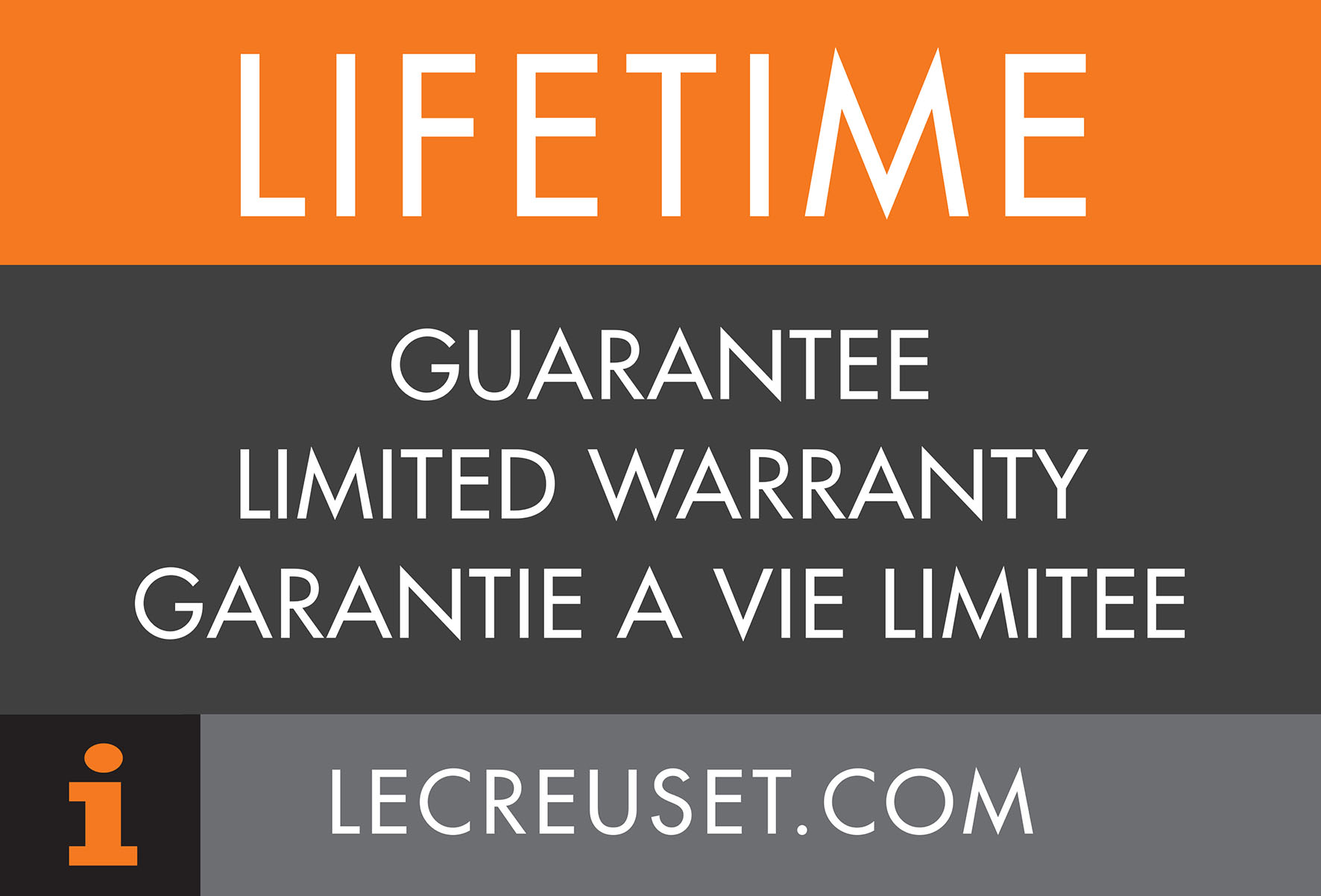 lifetime guarantee, limited warranty, garantie a vie limitee. lecreuset.com