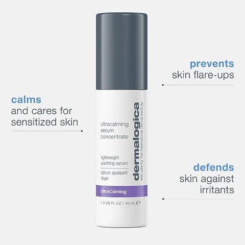 calms and cares for sensitised skin. prevents skin flare ups. defends skin against irritants.