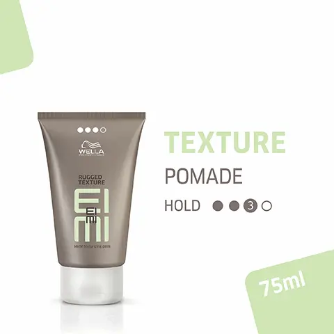 Image 1, WELLA RUGGED TEXTURE ΕΙ TE Mate texturizing pa TEXTURE POMADE HOLD O 75ml Image 2, RUGGED MATTE LOOK Image 3, MATTE FINISH FOR RUGGED HAIRSTYLES Image 4, WELLA RUGGED TEXTURE E ΓΙ Meng AROMATIC SCENT Image 5, 9000 WELLA OCTAN PARTNER RECOMMENDATION SOLD SEPARATELY Image 6, WELLA 48 WELLA 000 WELLA WELLA •.00 ROOT SHOOT Coo WELLA ORY WELLA WELLA WELLA STRONG MISTIFY ME PEARL 品 STYLER DISCOVER OTHER PRODUCTS