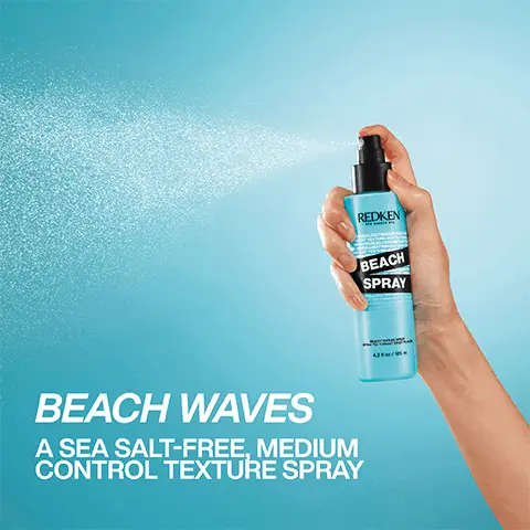 Image 1, Beach waves- A sea salt free medium control texture spray. Image 2, Beachy texture, volume and increased body. Image 3, Pro Tip: Spray into wet hair and allow to air dry for a natural beachy wave look. Refresh and revive throughout the day by re-spraying to dry hair. Image 4, 5 star rating, I do recommend this product to everybody who wants their hair to look naturally wavy- Look Fantastic verified customer review