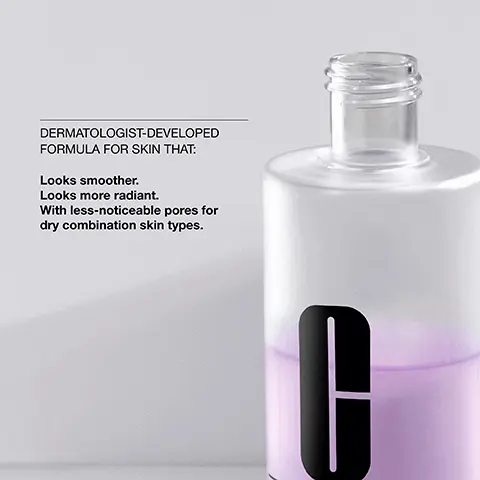 Image 1, DERMATOLOGIST-DEVELOPED FORMULA FOR SKIN THAT: Looks smoother. Looks more radiant. With less-noticeable pores for dry combination skin types. Image 2, exfoliate Image 3, Acetyl glucosamine helps balance and smooth skin Witch hazel helps refine skin