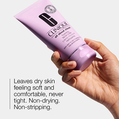 image 1, leaves dry skin feeling soft and comfortable, never tight. non drying, non stripping. image 2, hyaluronic acid. glycerin.