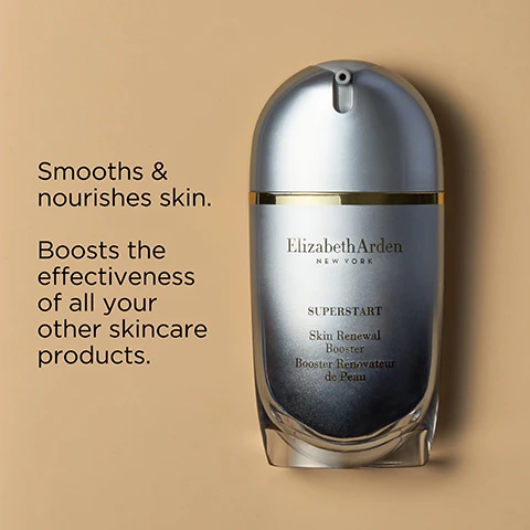 Image 1 - A sleek silver and clear skincare serum bottle is centered against a beige background, with the text Smooths & nourishes skin. Boosts the effectiveness of all your other skincare products. visible on the left side of the image.
              Image 2 - A cluster of green sea vegetables, including glasswort and sea fennel, alongside a pile of golden flaxseeds with labels indicating their names.