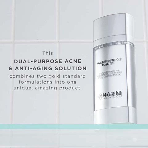 Image 1, this dual purpose acne and anti aging solution combines two fold standard formulations into one unique amazing product. Image 2, ultra micronized benzoyl peroxide with hughly concentrated retiol combats even the most stubborn adult acne. anti aging peptides and antioxidants combine for maximum anti aging benefits. unparalleled user experience, satisfaction and compliance. Image 3, high satisfaction with no reported irritation or excessive drying. 100% of subjects experienced a reduction in acne lesion counts. 100% of subjects experienced significant improvement in skin quality.