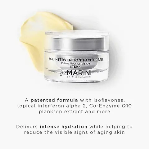 Image 1, A patented formula with isoflavones, topical interferon alpha 2, Co-Enzyme Q10 plankton extract and more Delivers intense hydration while helping to reduce the visible signs of aging skin. Image 2, Anti-Aging: Patented formula shown to treat aging skin. Discoloration: Addresses cumulative sun damage. Hydrating: Formulated with intense hydration to renew skin.