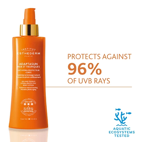 Image 1, protects against of UVB rays. aquatic ecosystems tested. image 2, prepare the skin for sun exposure. protect - boosts the skin's ability to achieve a golden long lasting tan. prolong skin is hydration and soft.