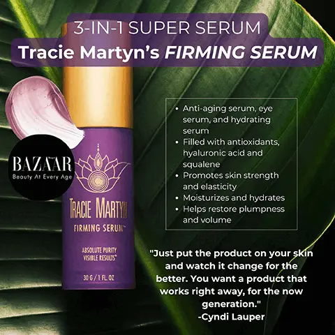 Nutrition inspired skincare firming serum. Firm, strengthen, replenish. Green tea supports appearance of resilient skin. Squalane helps support a healthy microbiome. Reveratrol to help protect against environmental stressors.
