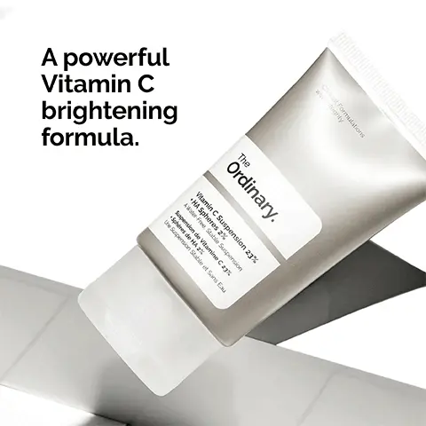 Image 1, A powerful vitamin C brightening formula. Image 2, Helps reduce signs of ageing by brightening and balancing uneven skin tone. 23% vitamin C. Image 3, apply daily in the evening. Textured lotion. Image 4, 1. Prep: cleaners and toners. 2.Treat: water based serums, eye serums, anhydrous and oils. 3. Seal: suspensions, moisturisers and SPF.