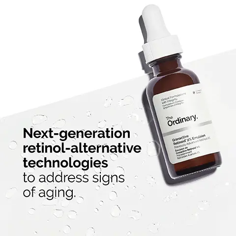 Image 1, Next generation retinol- alternative technologies to address signs of aging. Image 2, 2% granactive retinoid, improves the look of fine lines while evening skin texture. Image 3, Creamy serum texture and apply daily in the evening. Image 4, 1. Prep: cleaners and toners. 2.Treat: water based serums, eye serums, anhydrous and oils. 3. Seal: suspensions, moisturisers and SPF.