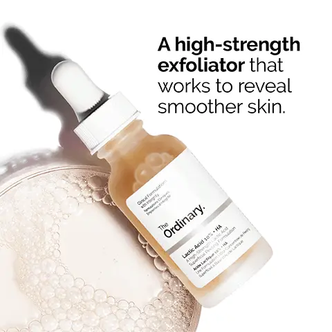 Image 1,A high strength exfoliator that works to reveal smoother skin. Image 2, Offers effective exfoliation targetted at the skin surface. 10% lactic acid and tasmanian pepperberry. Water based serum texture. Image 3, Apply daily in the evening . Image 4, 1. Prep: cleaners and toners. 2.Treat: water based serums, eye serums, anhydrous and oils. 3. Seal: suspensions, moisturisers and SPF.
