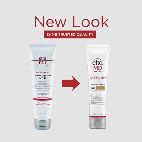 Image 1, new look same trusted quality. Image 2,UVA/UVB sun protection, lightly tinted mineral formula, wear under makeup or alone, water resistant (40 minutes). Image 3, number 1 dermatologist recommended, trusted, personally used professional sunscreen brand. Image 4, formulated with linoleic acid, an antioxidant that helps dimish the visible signs of aging. Image 5, recommended for daily use by skin cancer foundation, recommended as an effective broad spectrum sunscreen. Image 6, think zinc oxide, natural mineral compound that works as a sunscreen agent by reflecting and scattering IVA and UVB rays. Image 7, Active ingredients 9.0% zinc oxide and 7% titanium dioxide. Image 8, Trusted by Dermatologists. Loved by skin. For over 30 years, EltaMD has been creating innovative products that cater to all skin types and conditions, from cosmetically elegant sunscreen to skincare that repairs and rejuvenates skin. Image 9, Free From oxybenzone parabens ◇ fragrances ◇ dyes. Image 10, complete your regimen