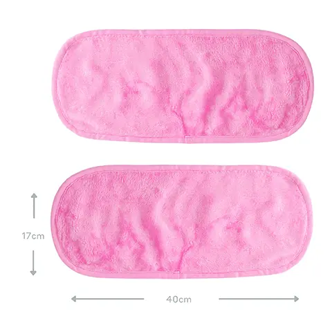 Image 1, Dimensions of the cloth: L 17cm X W 40cm Image 2, Wipeout your makeup no smearing, removes makeup with just water. Reusable- machine wash at 30 degrees, Grab and hold microfibres and eco friendly- no more disposable wipes. Image 3, Dry vs wet