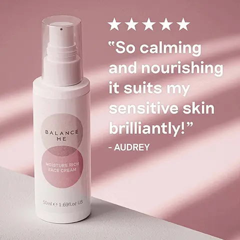5 stars. So calming and nourishing it suits my sensitive skin brilliantly!- Audrey. Calms, rejuvenates, strengthens, nourishes.