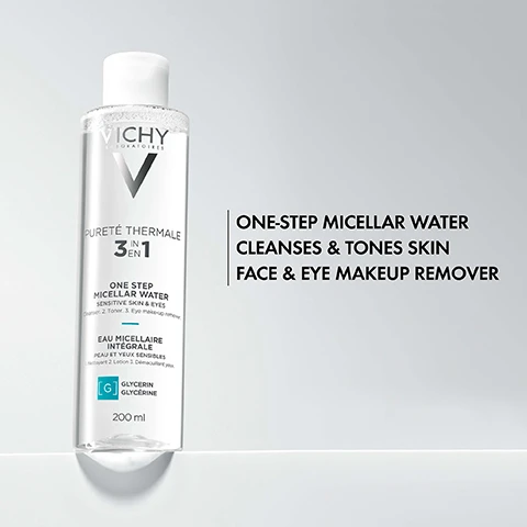 Image 1, one step micellar water, cleanses and tones skin, face and eye makeup remover. image 2, new look and improved formula. image 3, soothing, water like texture. image 4, dermatologist an opthalmologist tested. image 5, brand recommended by 70,000 dermatologists. dermatologist tested, allergy tested, sensitive skin tested