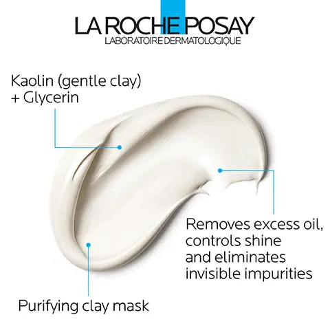 Image 1, kaolin gentle clay and glycerin, removes excess oil controls shine and eliminates invisible impurities and purifying clay mask. Image 2, DERMATOLOGIST RECOMMENDED: A helpful tip: following use of this mask, apply a thin layer of either a daytime or nighttime non comedogenic facial moisturiser to help maintain skin hydration. Image 3, Use one to two times a week. Apply a fine layer to skin. Leave on for 5 minutes, then rinse. Image 4,dermatologist tested, allergy tested, oil free/non comedogenic