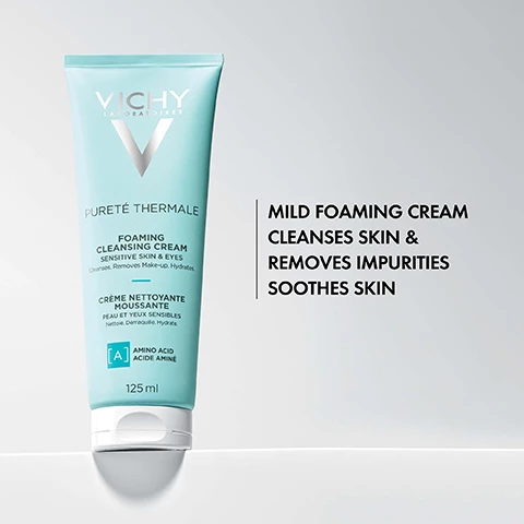 image 1, mild foaming cream cleanses skin and removes impurities. soothes skin. image 2, new look and improved formula. image 3, foaming creamy texture. image 4, brand recommended by 70,000 dermatologists. dermatologist tested, allergy tested, sensitive skin tested. image 5, dermatologist and opthalmologist tested.
