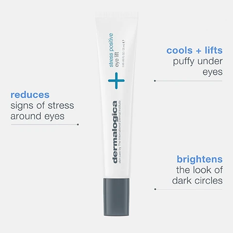 reduces signs of stress around eyes. cools and lifts puffy under eyes. brightens the look of dark circles.