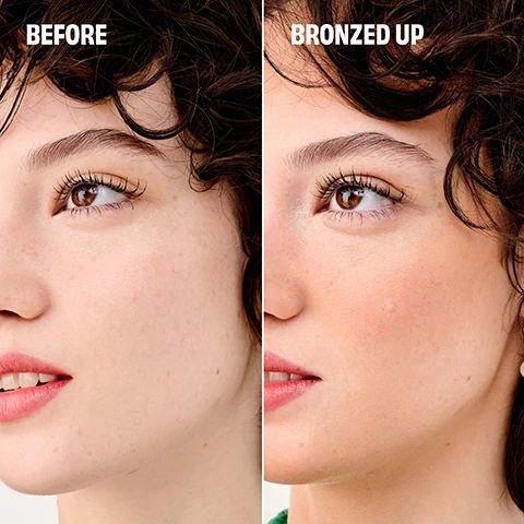 Image 1 - Image showing a side-by-side comparison of a womans face labeled on the left as Before and on the right as Bronzed Up, highlighting a bronzed makeup transformation.
              Image 2 - Image features a pink background with abstract shapes in various brown tones and text that reads Make every day a Hoola-day Benefit bestseller Silky-soft powder Natural-looking matte finish.
              Image 3 - Image shows a horizontal arrangement of four types of powdered bronzers in different shades labeled as Hoola Caramel, Hoola, Hoola Toasted, and Hoola Lite.