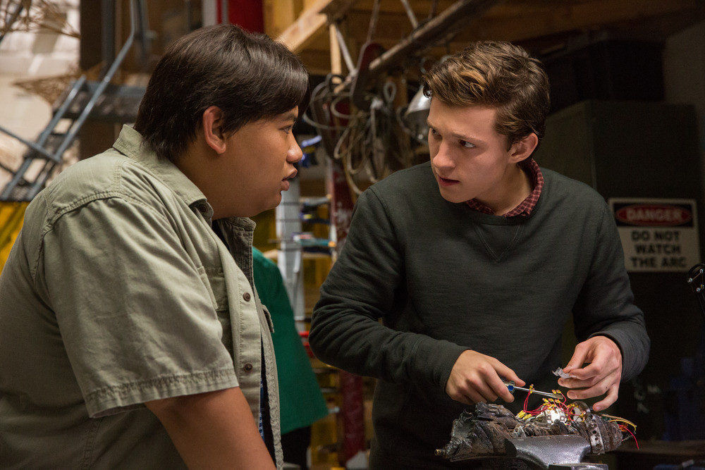 Image showing Peter Parker and Ned talking in a science lab