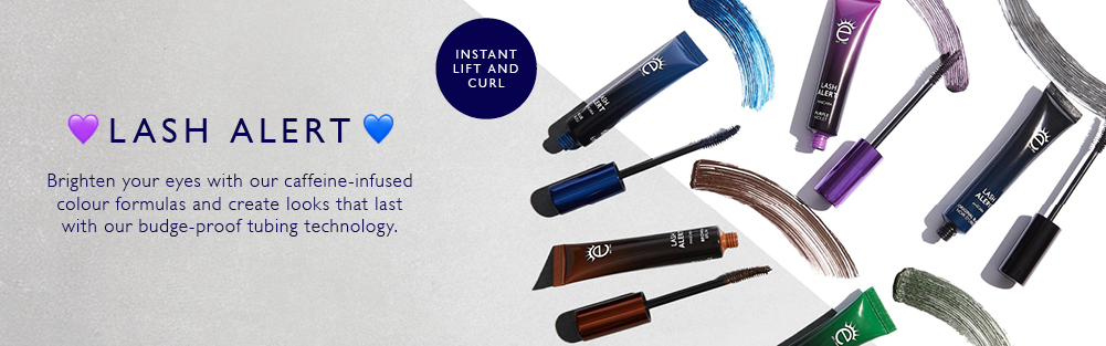 lash alert. Brighten your eyes with our caffeine infused colour formulas and create looks that last with our budge proof tubing technology. instant lift and curl
