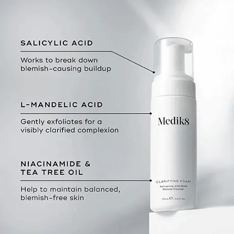 Image 1, Refines the look of enlarged pores Helps to restore the skin's natural balance Leaves skin hydrated & visibly clarified Medik8 NATURAL CLAY MASK Purifying & Decongesting Ritual 75mle/2.5 FL. Or. Image 2, AM Там > PM HOW TO LAYER Mediks Mediks Mediks Mediks CLEANSE TONE TARGET SUNSCREEN Mediks Mediks Mediks Mediks CLEANSE TONE VITAMIN A MOISTURISE