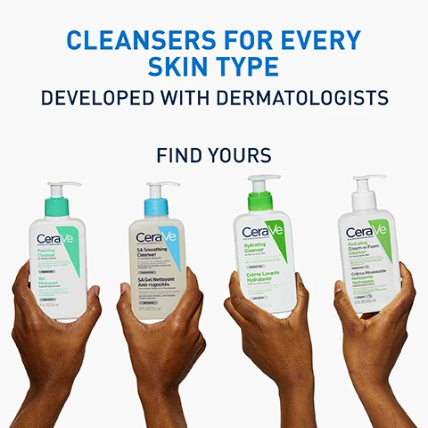 Image 1, cleansers for every skin type. developed with dermatologists find yours. image 2, for normal to dry skin. image 3, cleanses and hydrates without distrupting the skin's natural barrier. enriched with hyaluronic acid, working to retain moisture. non foaming texture. image 4, formula with = hyaluronic acid 3 essential ceramides, MVE technology. image 5, hydrate, protect, cleanse.
