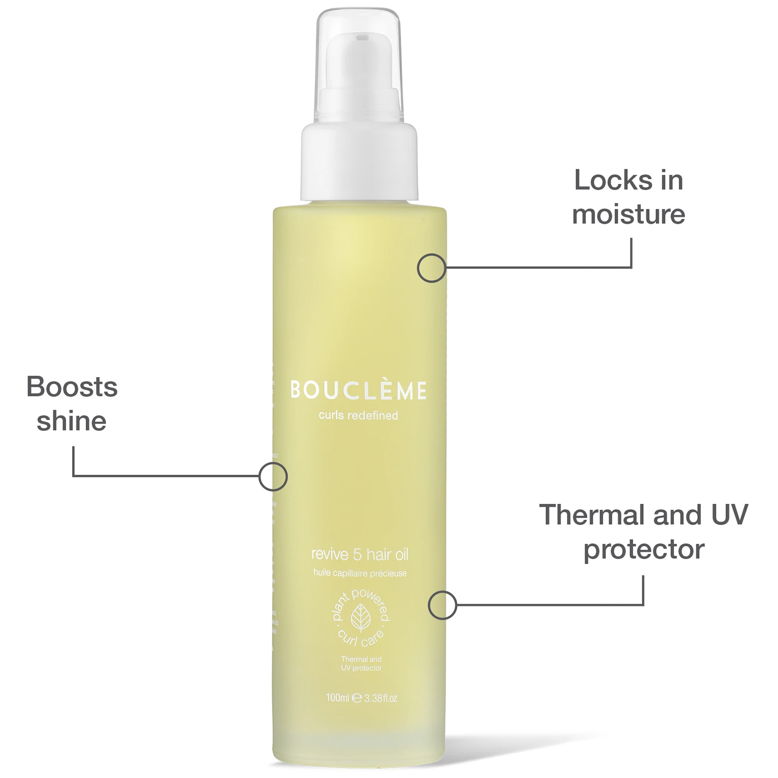 locks in moisture, boosts shine, thermal and UV protector