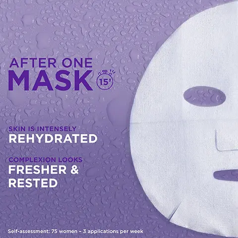 Image 1, AFTER ONE MASK skin feels smooth, skin is intensely rehydrated complexion looks fresher and rested. Image 2, more than 26,000 5 star reviews no1 sheet mask brand in the UK, my skin felt revived refreshed and hydrated, i love this moisture bomb mask and will surely buy again. Image 3, enriched with lavender extract and hyaluronic acid to hydrate and awaken tired skin. Image 4, one bottle of serum in a mask. Image 5, 15. Image 6, Cruelty Free INTERNATIONAL TM Leaping Bunny Approved VEGAN FORMULA* No animal derived ingredients or by products Biodegradable by home compost
