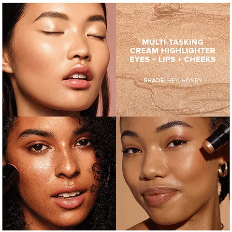 Image 1, MULTI-TASKING CREAM HIGHLIGHTER EYES LIPS + CHEEKS SHADE: HEY, HONEY Image 2, ﻿ CREAM FORMULA EASY TO BLEND MULTI-TASKING 3-IN-1: EYES, LIPS, CHEEKS CLEAN, VEGAN, CRUELTY-FREE NUDES NUDIES GLOW ALLOVER FACE HIGHLIGHT COLOR LEUR HIGHLIGHT POUR L'ENSE DU VISAGE ON-THE-GO STICK APPLICATION WASHABLE REMOVABLE BRUSH "EVERY NUDIES COMES WITH A RECYCLABLE TIN+ MIRROR Image 3, ﻿ SAVE A TIN! JOIN A SMALL MOVEMENT & MAKE A BIG DIFFERENCE NUDESTIX uses reusable tins for an important reason. We do not believe in single-use waste. We encourage reusable and recyclable materials with environmentally friendly packaging. DES NUDIES ALLOVER FACE COLOR POUR TOUT LE VISA REUSE YOUR TIN: Organize your products & touch up makeup on the go. Other things to store in your tin: jewelry, headsets, etc. RECYCLE WITH US: Tinplate is the most infinitely recyclable material in the world, that can be recycled into useful industrial products. *RECYCLE BASED ON YOUR LOCAL RECYCLING PROGRAM