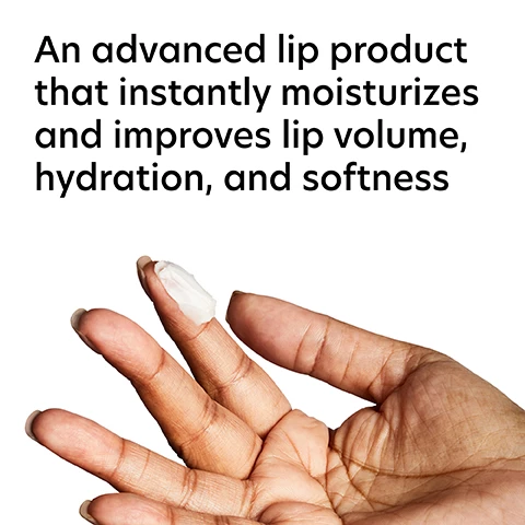 Image 1, an advanced lip product that instantly moisturises and improves lip volume, hydration and softness. Image 2, moisturise, hydrate and soften lips. advanced ingredients, powerful peptides. Image 3, apply as needed to deeply hydrate lips. Image 4, differences you can see, before and after three minutes. condition before = lip lines and dehydration. solution = hyaluronic acid lip booster. Image 5, verified customer review = since i've started using this product i have noticed a huge improvement in the overall condition and hydration level of my lips, even less lines. Image 6, complete the regimen