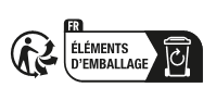 This little image shows that the packaging for this product can be recycled. Elements d'emballage