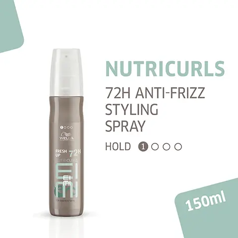 Image 1, WELLA FRESH 72H UP NUTRICURLS E NUTRICURLS 72H ANTI-FRIZZ STYLING SPRAY HOLD 1000 150ml Image 2, DEFINED & SHINY HAIR Image 3, BEFORE AFTER Image 4, 0000 WELLA 72H NUTRICURLS WE WHEN YOUR CURLS NEED A TOUCH-UP Image 5, 0000 FRESH UP 72H UTRICURLS 72% A-fri Spy REFRESHED CURLS & WAVES WITH ANTI-FRIZZ EFFECT Image 6, 0000 WELLA FRESH UP 72H UTRICURLS Π ENERGIZING 7th A-fri Spy FRAGRANCE Image 7, 600 WELLA +000 WELL 7 BOOST 72H BOUNCE TRICURIS PARTNER RECCOMENDATION SOLD SEPARATELY Image 8, NUTRICURLS NUTRICURLS NUTRICURLS NUTRICURLS NUTR CURS NUT CURLS 1000 72 72 CURS mi NUTRICUS E NUTRICURLS CARE & STYLING RANGE