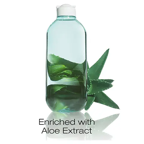 Image 1, enriched with aloe extract. Image 2, 1 cleanse 2 tone and 3 moisturise