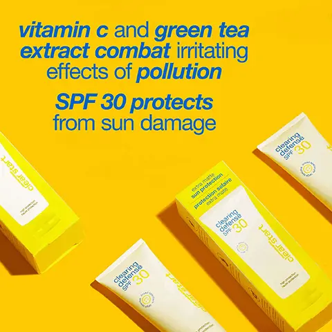 Vitamin c and green tea extract combat irritating effects of pollution. SPF 30 protects from sun damage. No more mid-day shine. My skin is always oily by mid day... I don't have to worry about this anymore!! Defends against UV rays. Reduces shine with a matte finish. Protects skin from environmental stress factors.