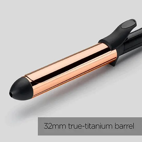 Image 1, 32mm true titanium barrel. Image 2, fast action heat transfer. Image 3, 6 digital heat settings