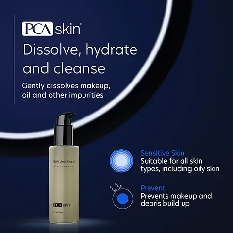 Image 1, dissolve, hydrate and cleanse. gently dissolves makeup, oil and other impurities. sensitive skin, suitable for all skin types, including oily skin. prevent, prevents makeup and debris building up. Image 2, verified customer review = removes all the makeup without a trace including eye makeup and easily wipes away. Image 3, new look same trusted quality